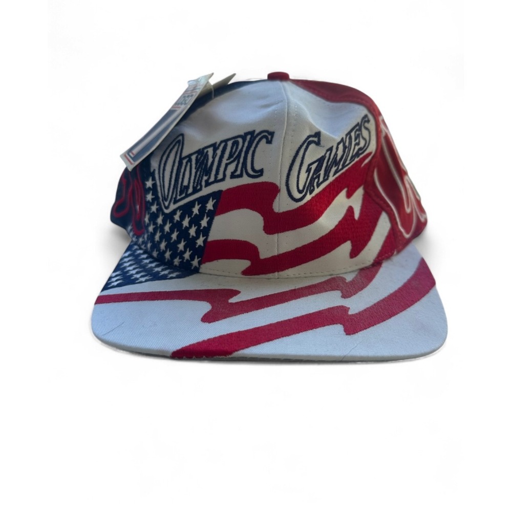 Vintage 1996 Atlanta Olympic Games Hat Logo 7 USA Snapback NWT Red White Blue